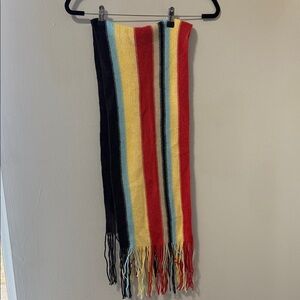 American Eagle Multicolor Striped Knit Fringe Scarf NWT